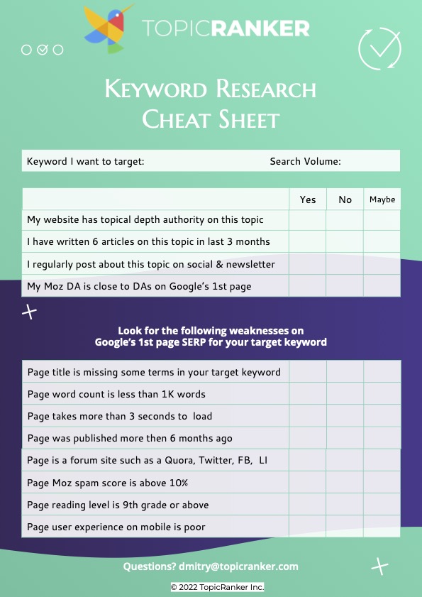 Cheat sheet