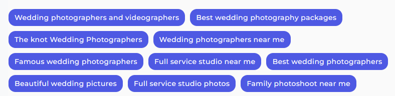 Photographer keyword cluster